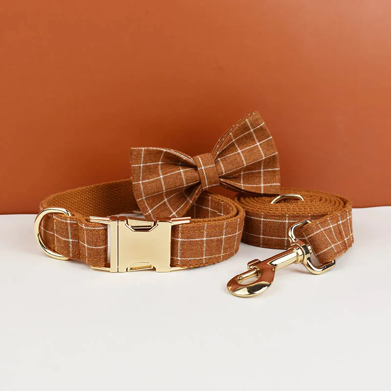 Plaid Collar & Leash