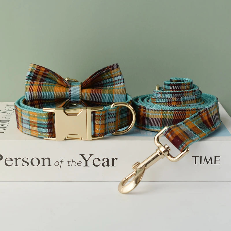 Plaid Collar & Leash