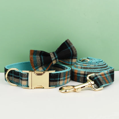 Plaid Collar & Leash
