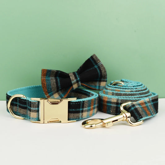 Plaid Collar & Leash