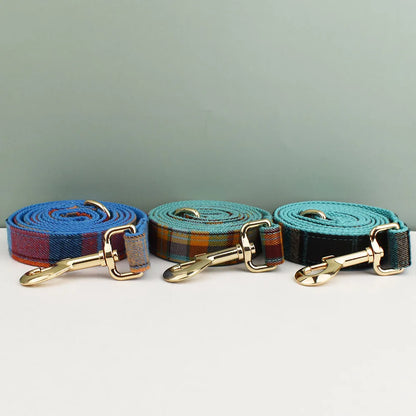Plaid Collar & Leash