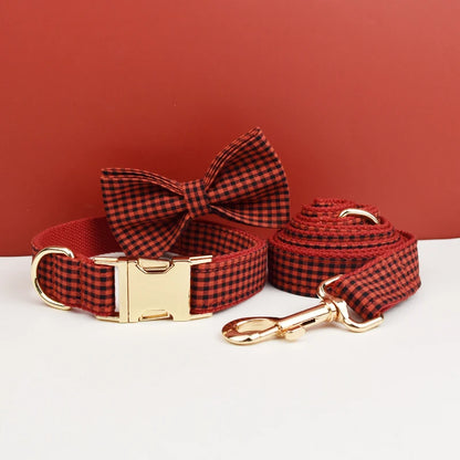 Plaid Collar & Leash